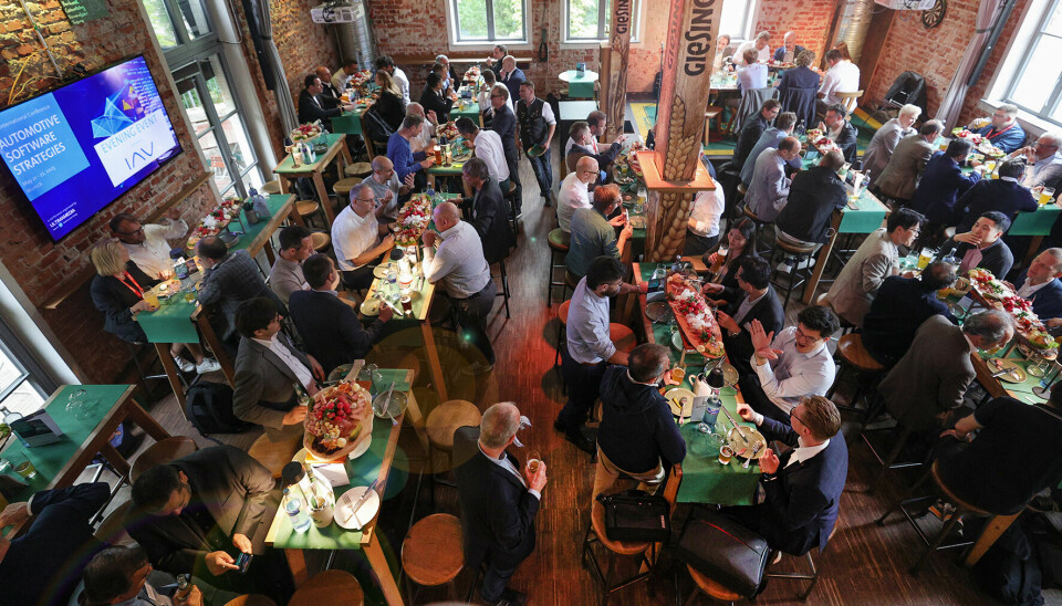 Networking with Munich beer and Bavarian food.