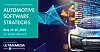 Conference banner showing a car headlight, code overlay and event details for automotive software, the words Automotive Software Strategies Conference 2026