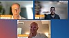 Screenshot from an Automotive Digital Transformation livestream showing three experts in a virtual panel discussion on agentic AI in the automotive industry. Martin Schleicher, labelled as Consultant and Advisor, appears in the upper left video window; Florian Rohde from iProcess appears in the upper right video window; and Stefano Marzani from Amazon Web Services appears in the larger lower video window. The livestream layout uses a blue and purple background with orange name labels and the Automotive Digital Transformation livestream logo in the top right corner. The three speakers discussed how autonomous, goal-driven AI systems could affect automotive software development, requirements engineering, validation, virtual ECUs, software-defined vehicles and future engineering workflows.