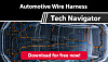 Automotive wire harness diagram with a Tech Navigator label and a red download button.