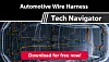 Automotive wire harness diagram with a Tech Navigator label and a red download button.